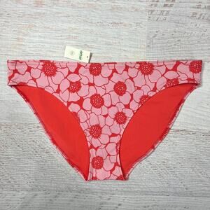 NEW Aerie Real Good Pink & Red Floral Bikini Bottom SIZE XL Swimsuit NWT